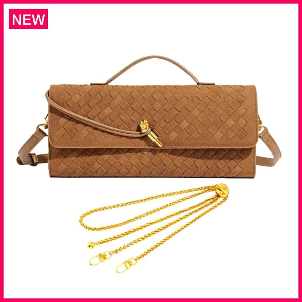 Vegan Leather Crocodile Clutch with 2 Straps Top Handle Handbag Evening Purse